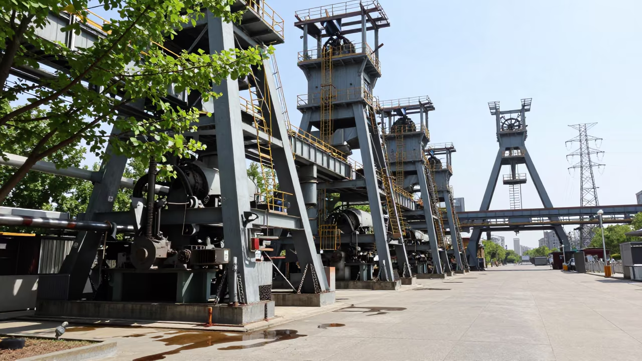 Grain Elevator Under Shanghai Gantries in under gantries and utility towers near Old City, Shanghai