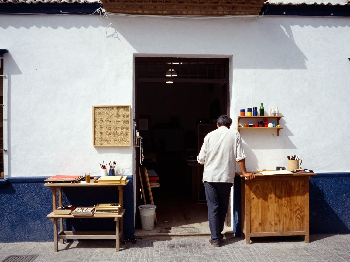 Granada Pegboard Workshop at The Flat Glare Of Noon Light in in Granada, Spain