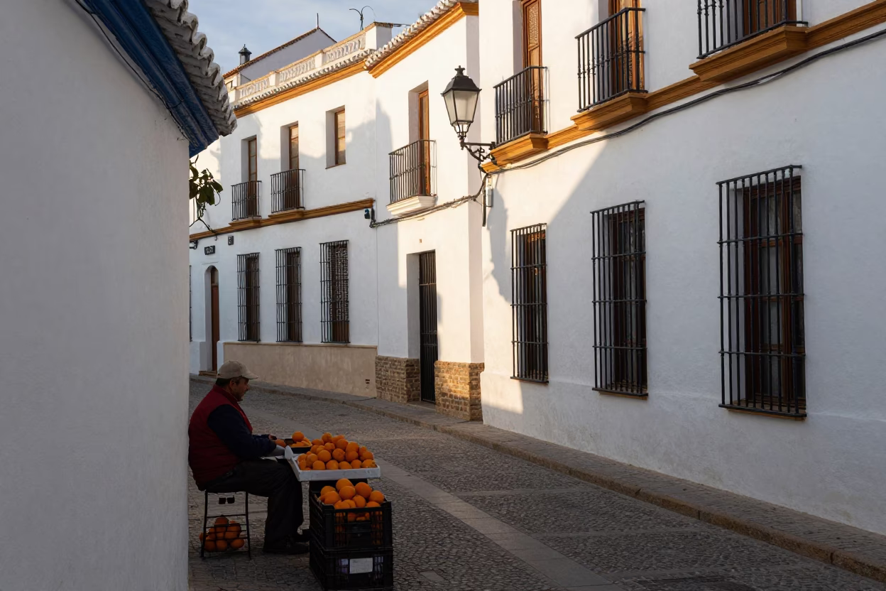 Granada Spain First Light Street Photography Alhambra View Local Life in in Granada, Spain