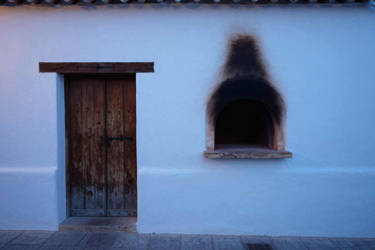 Granada Spain Nautical Dawn Traditional Bread Oven and Latch in Historic Albaicin in in Granada, Spain
