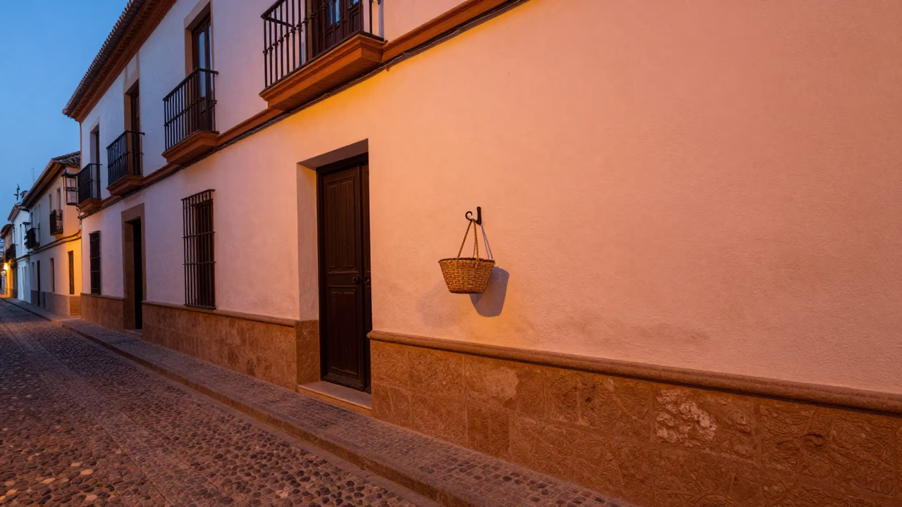 Granada Spain Street Scene Copper Dusk Light Apricots and Wall Hook in in Granada, Spain