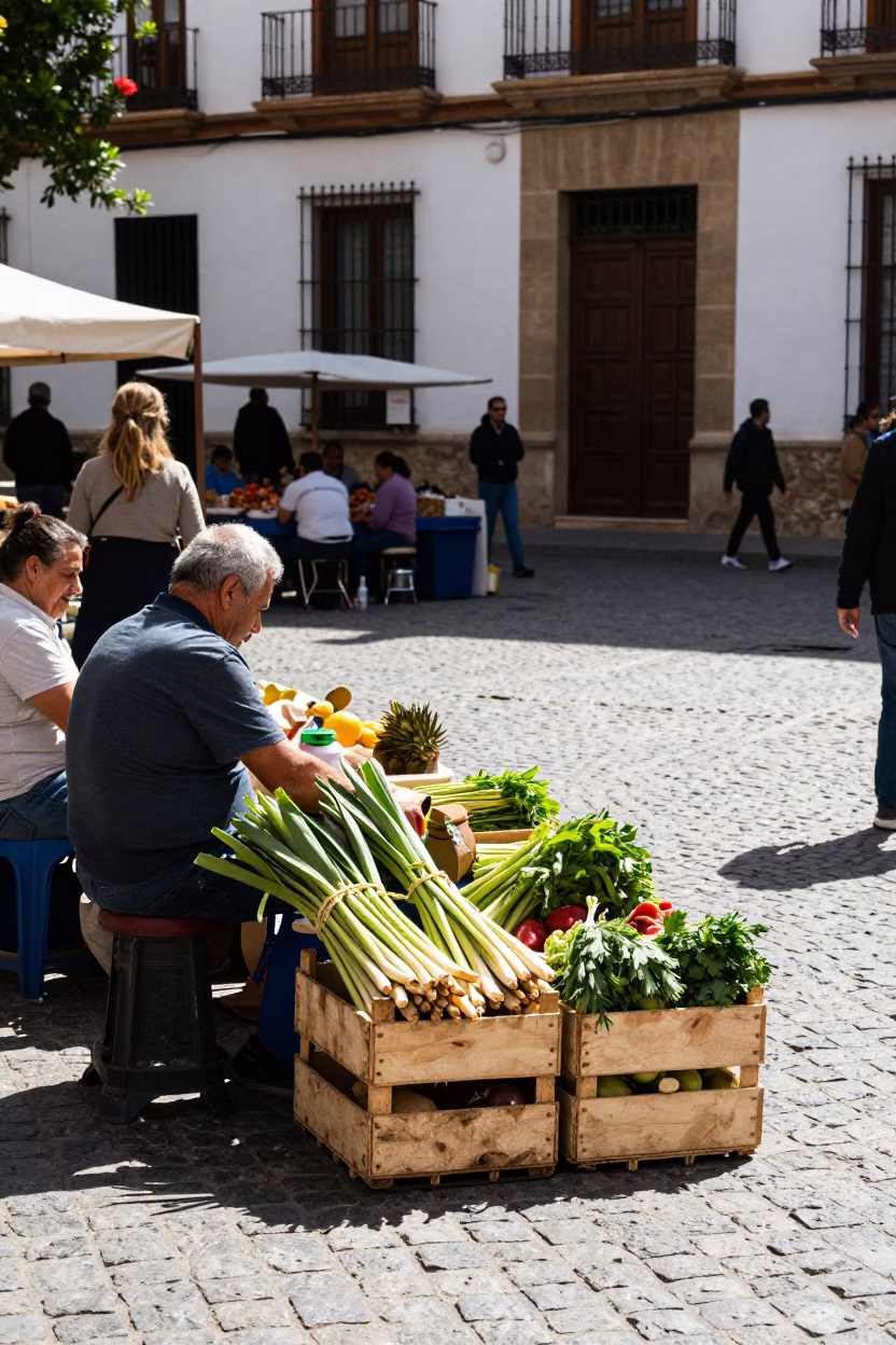 Granada Spain Street Scene with Local Market Goods and Daily Life in in Granada, Spain