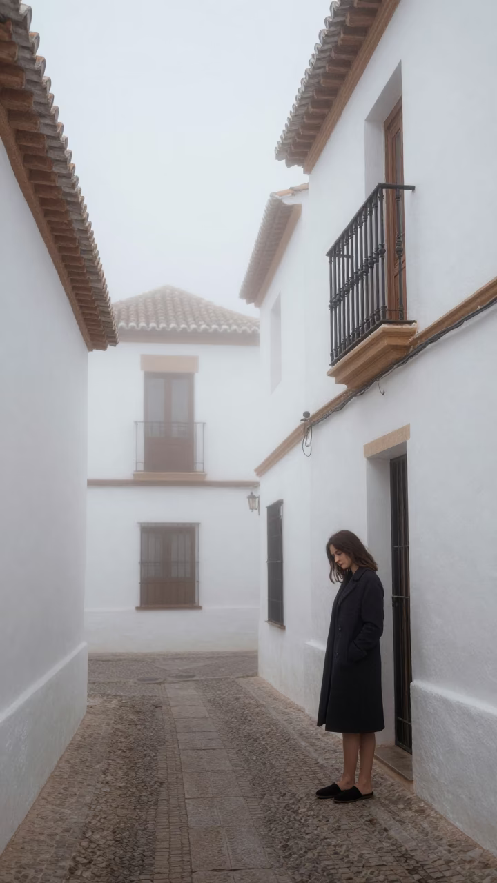 Granada Woman at Dawn Light in in Granada, Spain