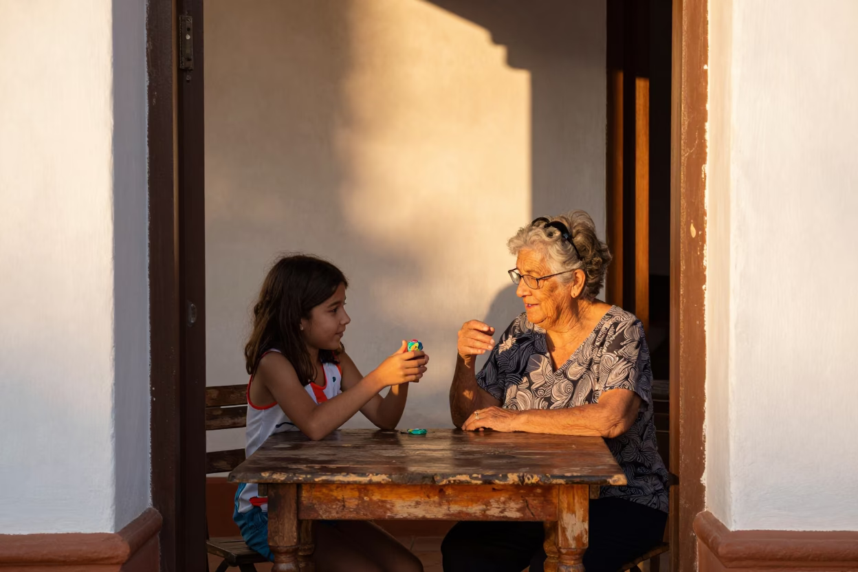Granddaughter at Golden Hour in in Seville, Spain