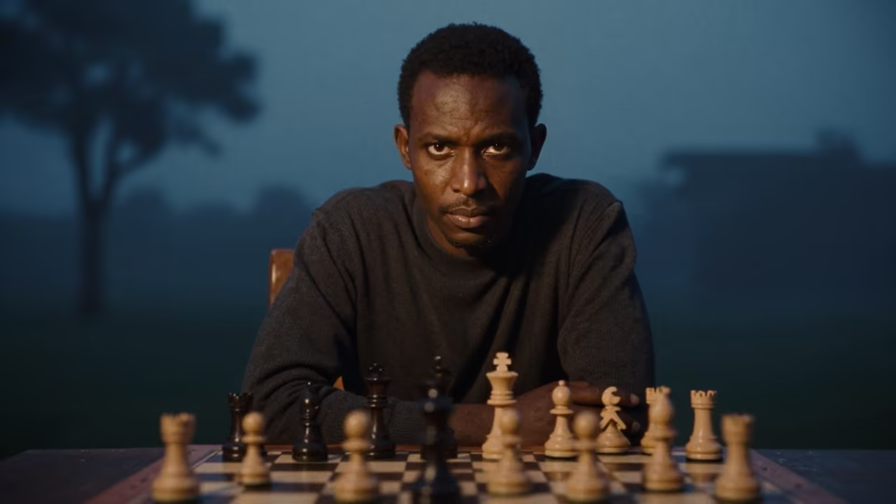 Grandmaster Portrait in Indigo Twilight Fog in near Bobo-Dioulasso