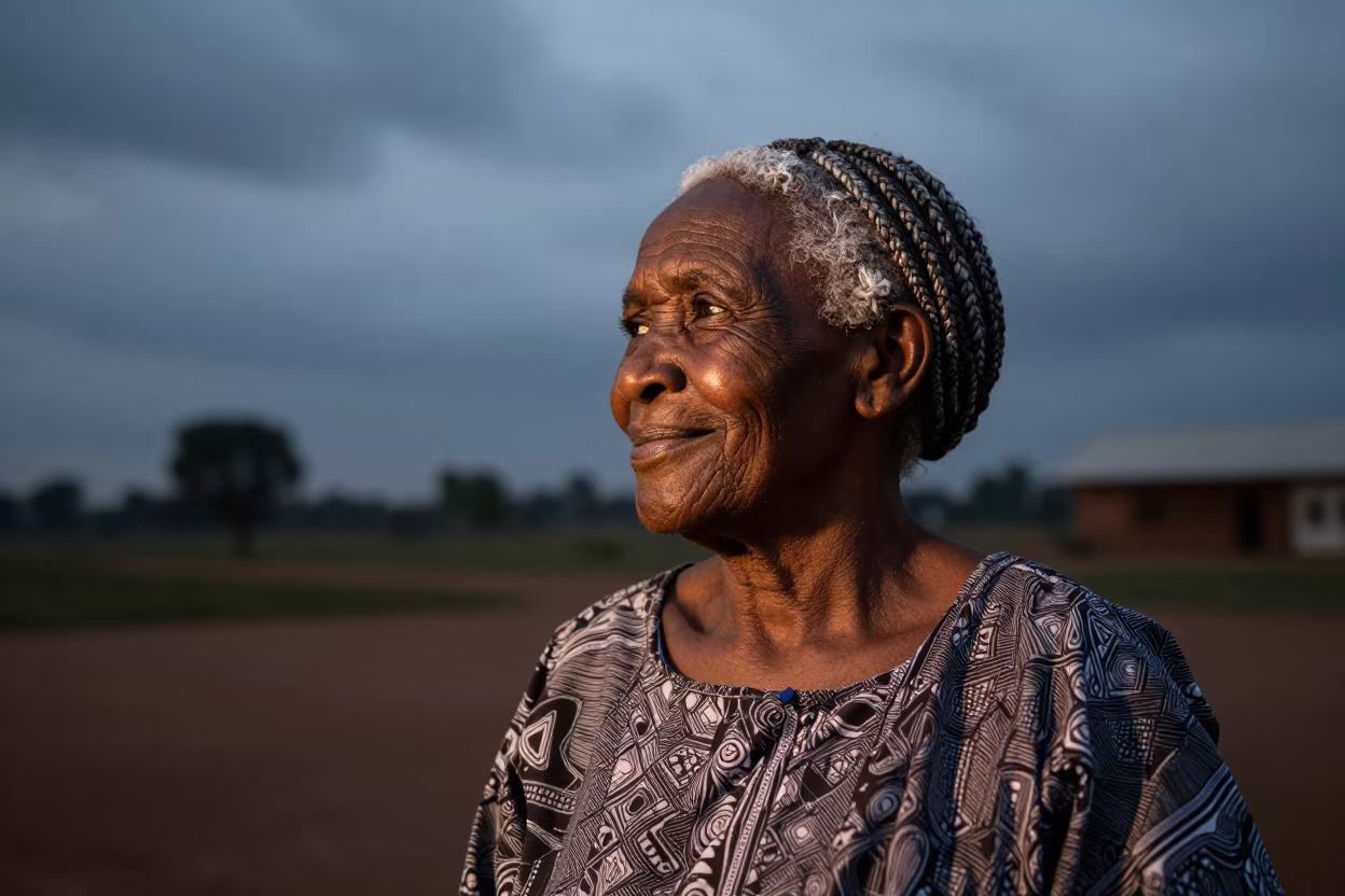 Grandmother with Silver Braids in Kumasi in in Kumasi