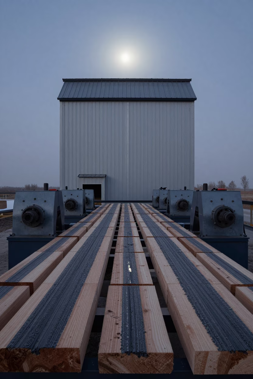 Graphite Cores Glued in Cedar Halves in inside a grain elevator near Zhengzhou