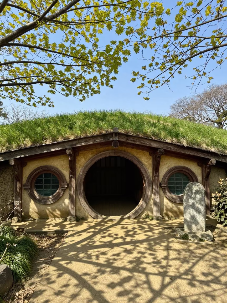Grass Roof Earth House in Tokyo Skylit Passageway in inside a skylit passageway in Ueno, Tokyo