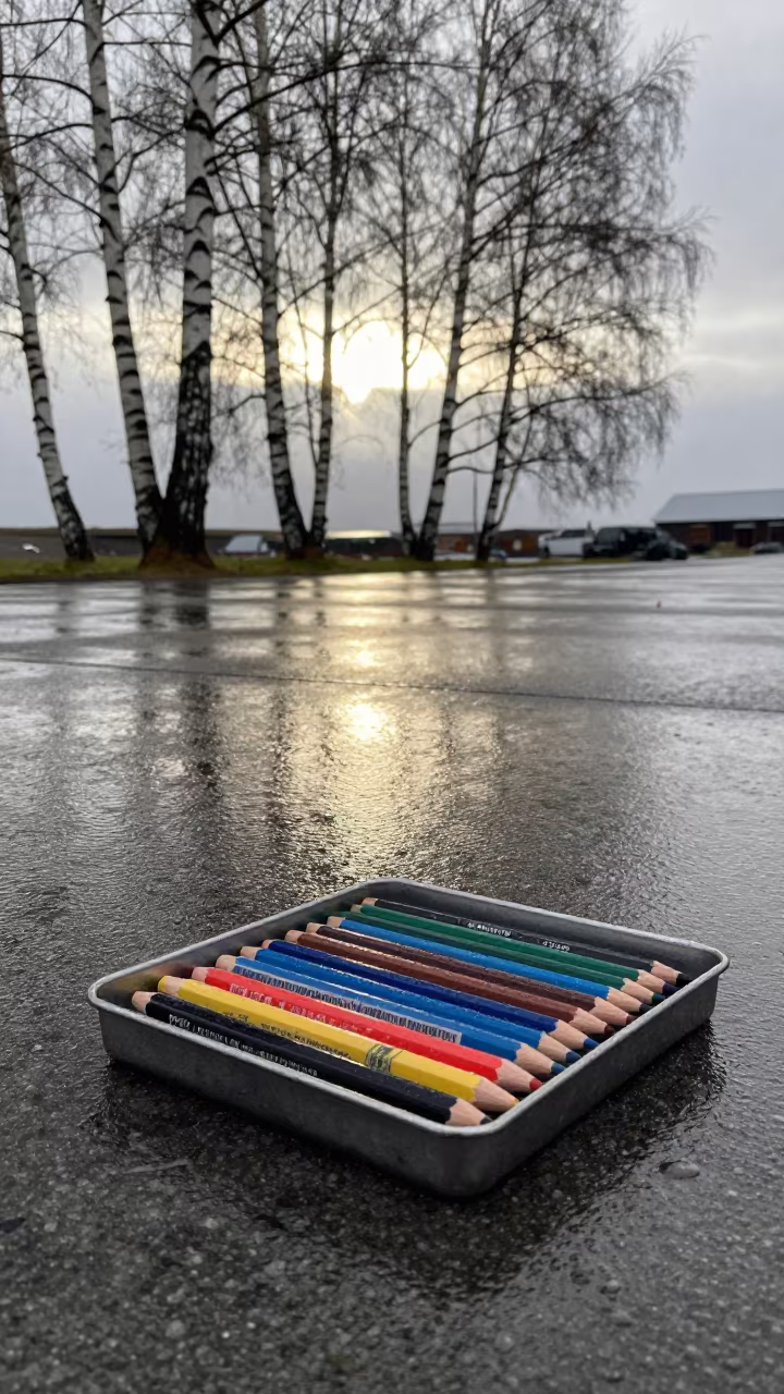 Grease Pencil Map Tray on Icelandic Parade Ground in on a parade ground in Iceland
