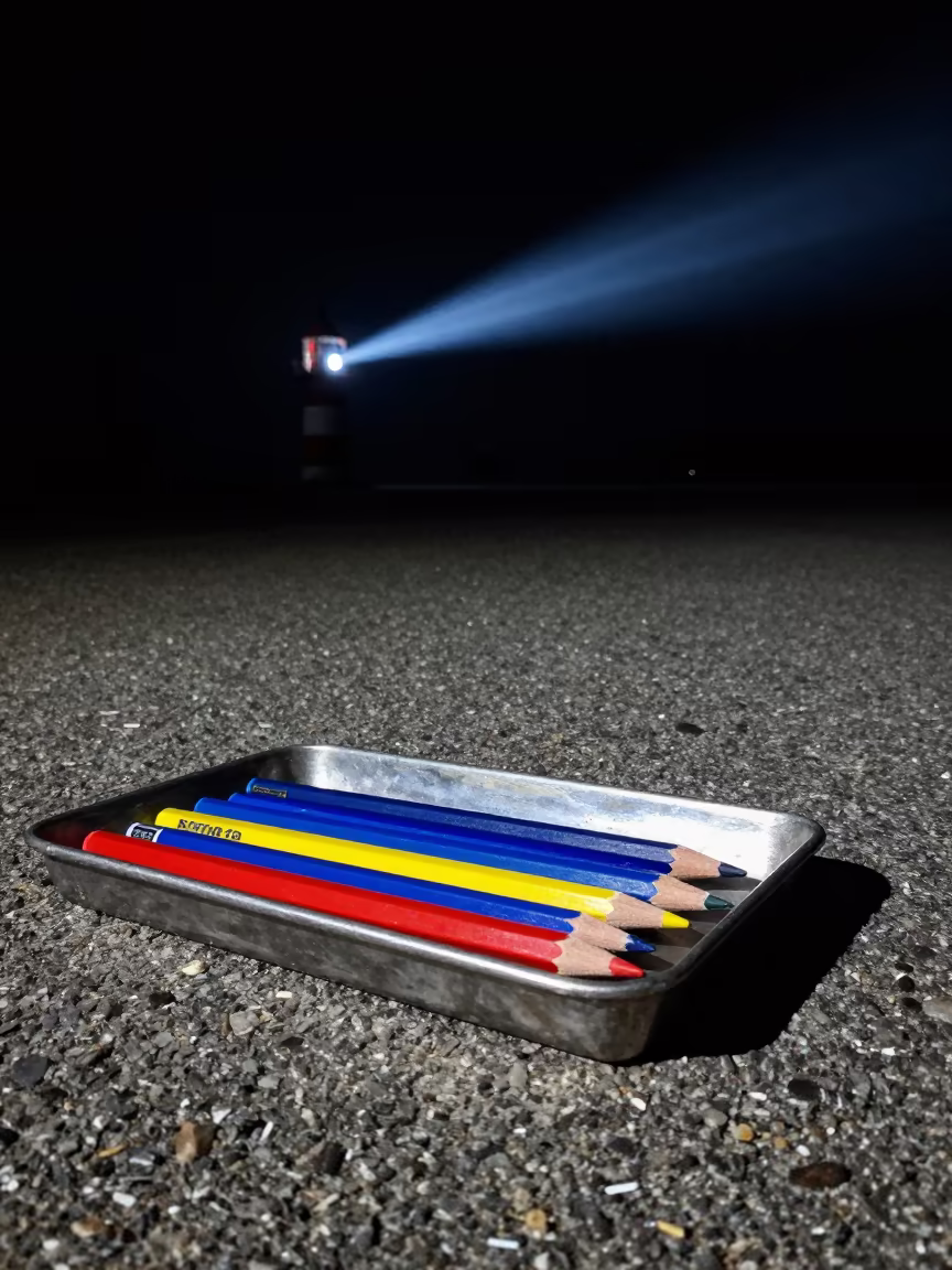 Grease Pencil Map Tray Night Warsaw in on a parade ground near Warsaw