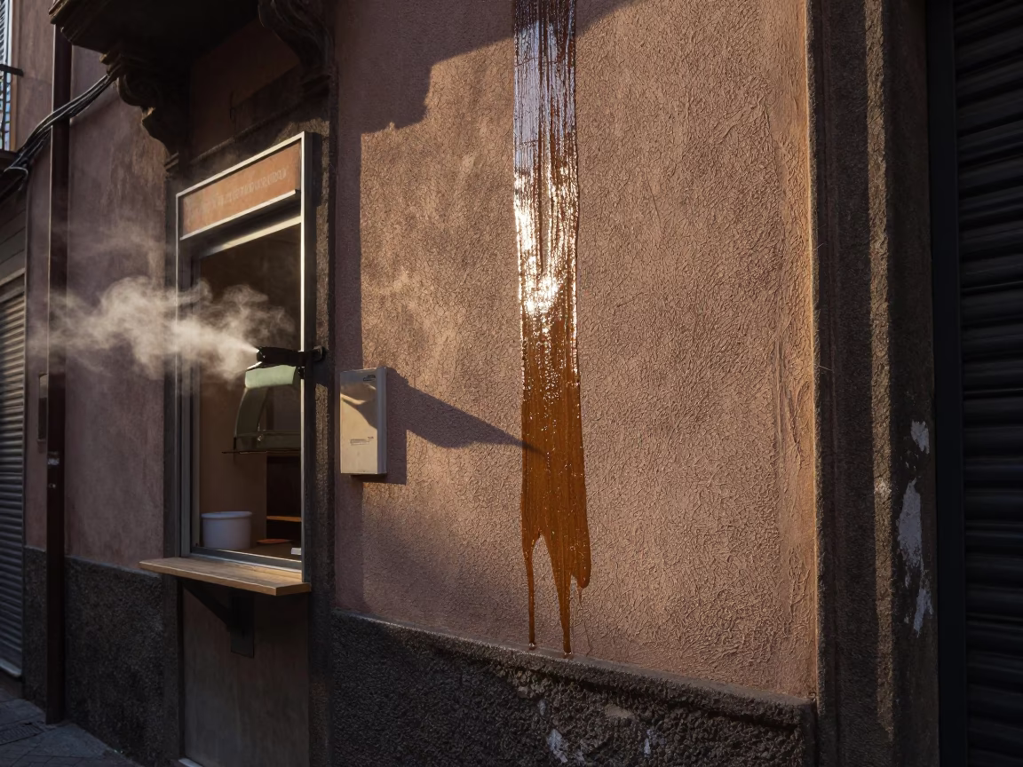 Grease Sheen at As First Light Reaches The Scene in Palermo in in Palermo, Italy