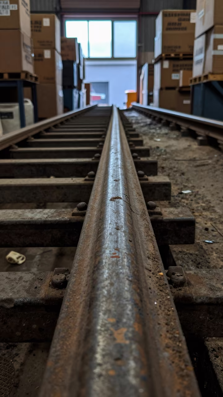 Grease Stained Rail at Karachi Fulfillment Station in at a fulfillment packing station in Karachi