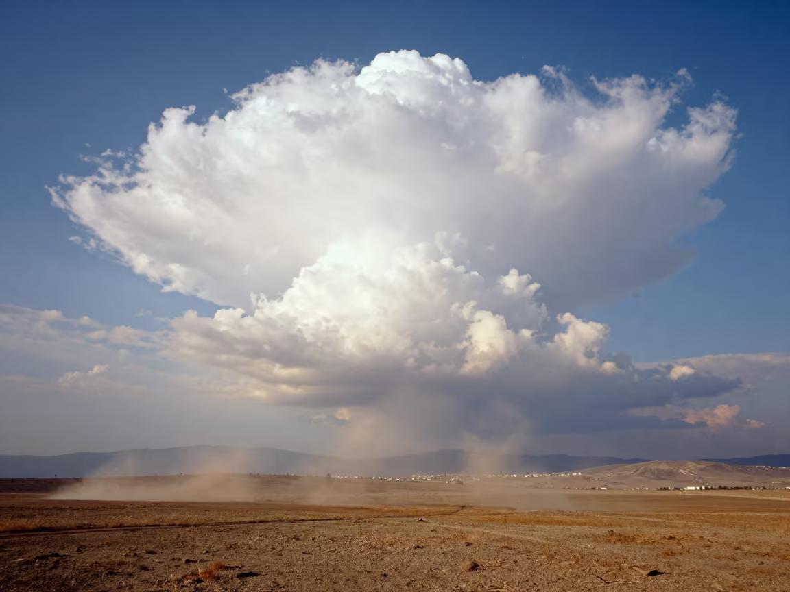 Greece Cumulonimbus Late Autumn Afternoon in in Greece