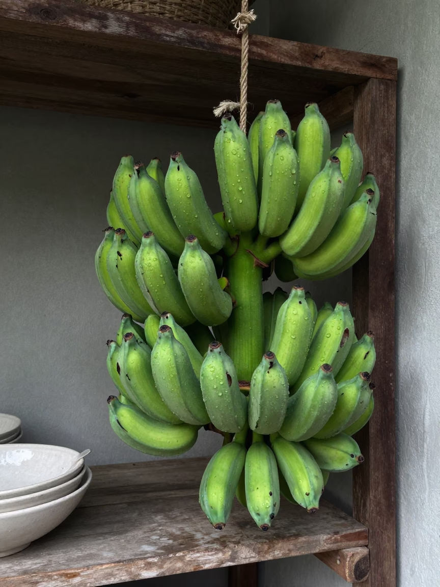 Green Bananas in Denpasar in in Denpasar, Indonesia