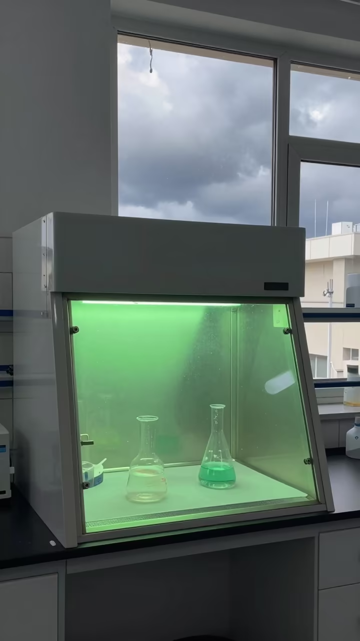 Green Chemistry Hood Under Noon Monsoon Light in near Heraklion