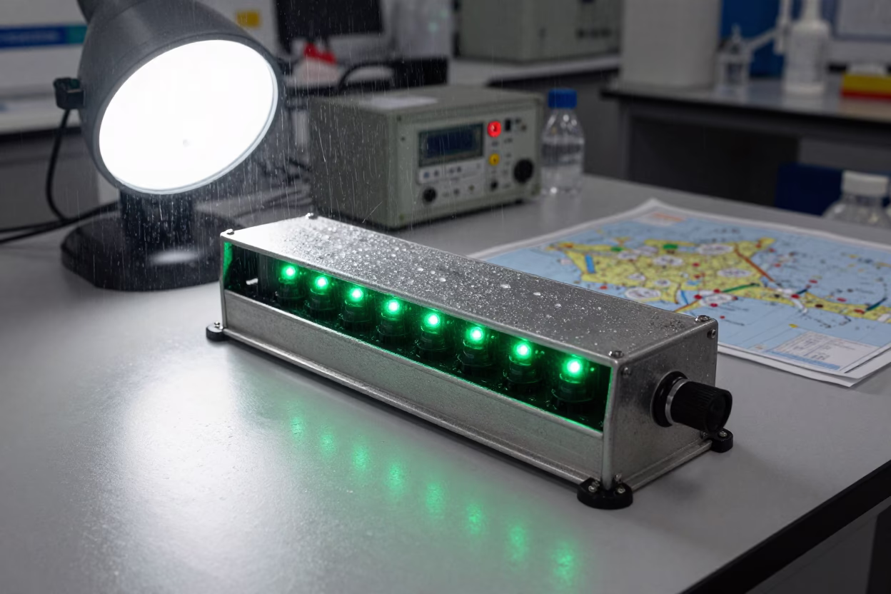 Green Hydrophone Rack Blinking on Chart Table in near Dublin