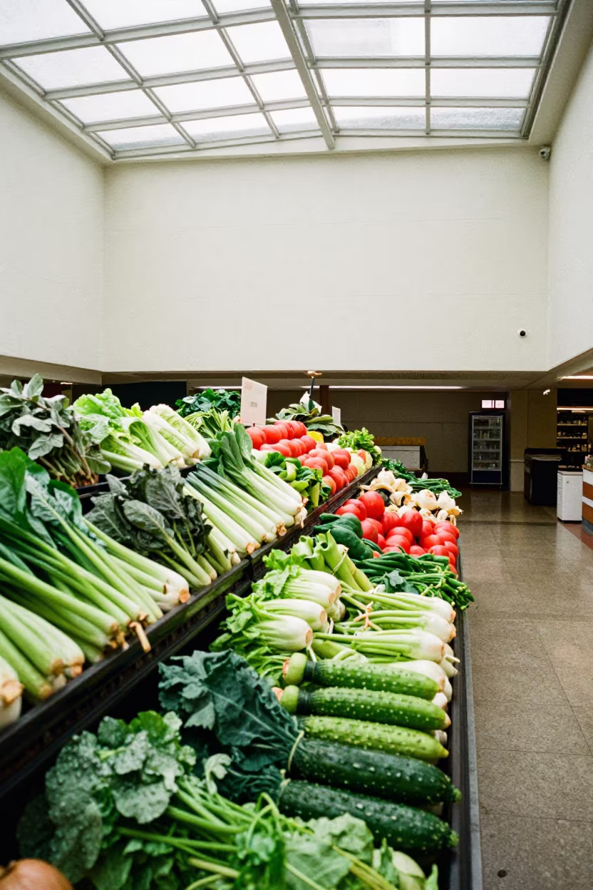 Green to Red Produce Gradient Atrium View in inside a vaulted atrium near Pingtung