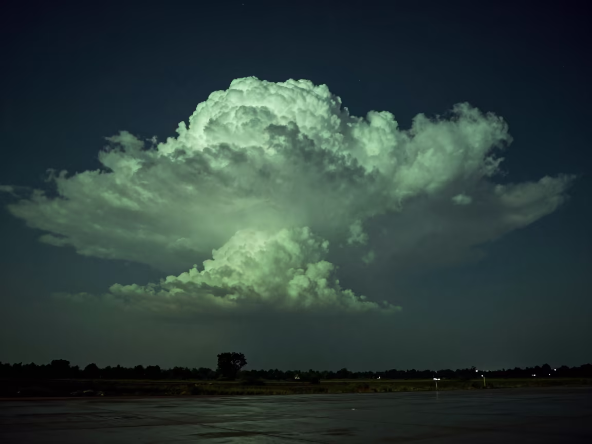 Green Wall Cloud Over Delhi Night Sky in near Delhi