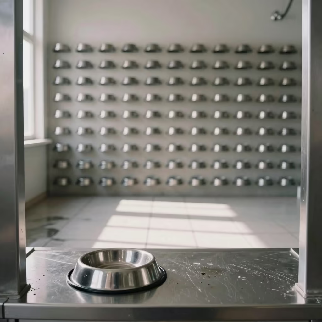 Grid of Slow Feeders at Dog Wash Warsaw in at a self-serve dog wash station in Wola, Warsaw