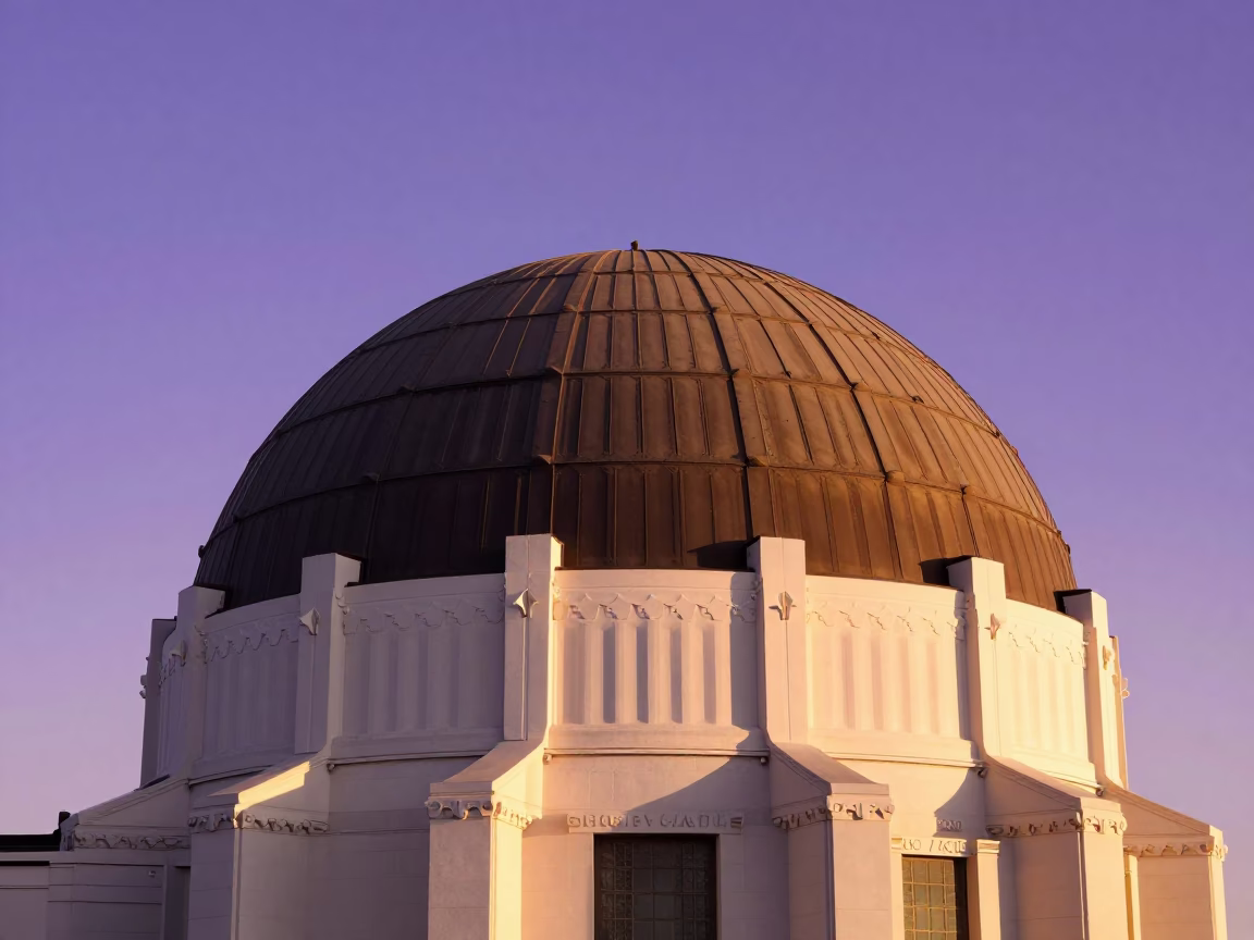 Griffith Observatory Dome in Los Angeles in in Los Angeles, California, United States