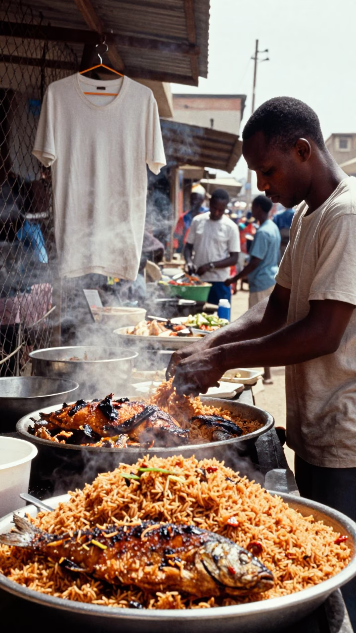 Grilled Fish in Dakar at Midday Light in in Dakar, Senegal