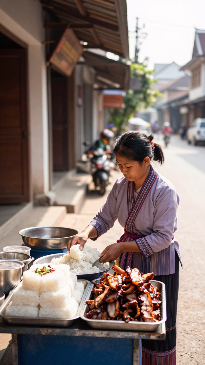 Grilled Pork in Luang Prabang in in Luang Prabang, Laos