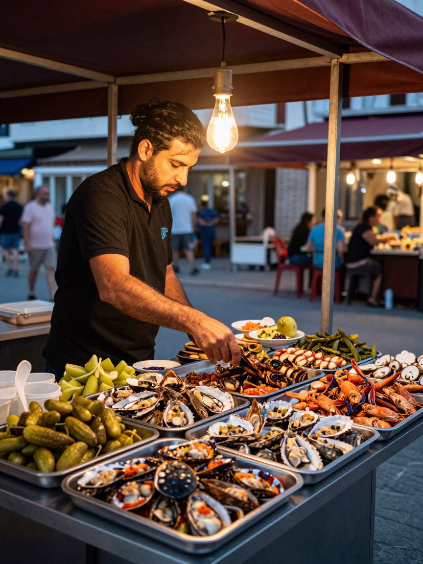 Grilled Seafood in Izmir in in Izmir, Turkey