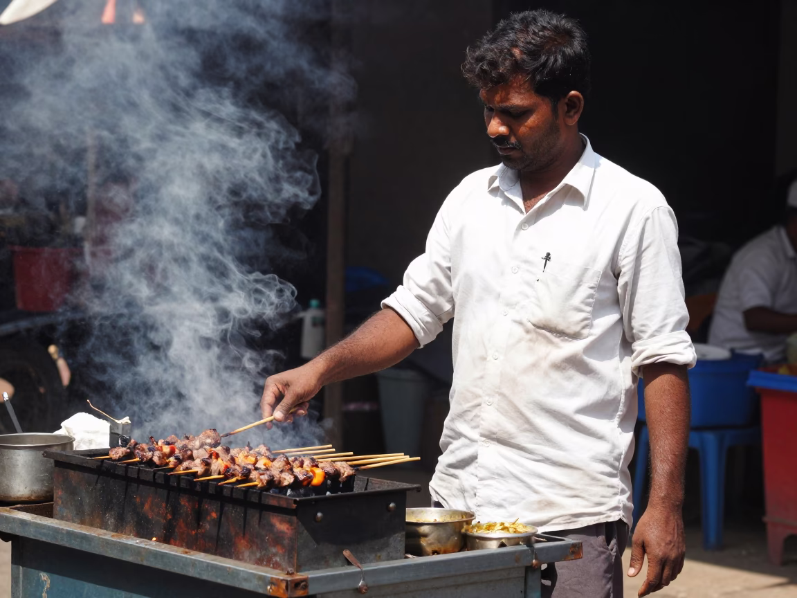 Grilled Snacks in Kochi at Flat Noon Light in in Kochi, India