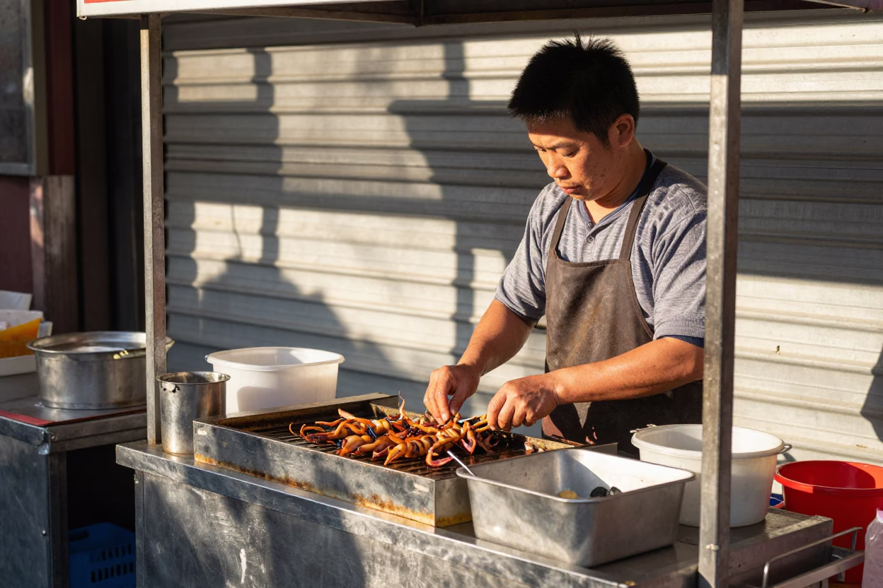 Grilled Squid in Kaohsiung in in Kaohsiung, Taiwan