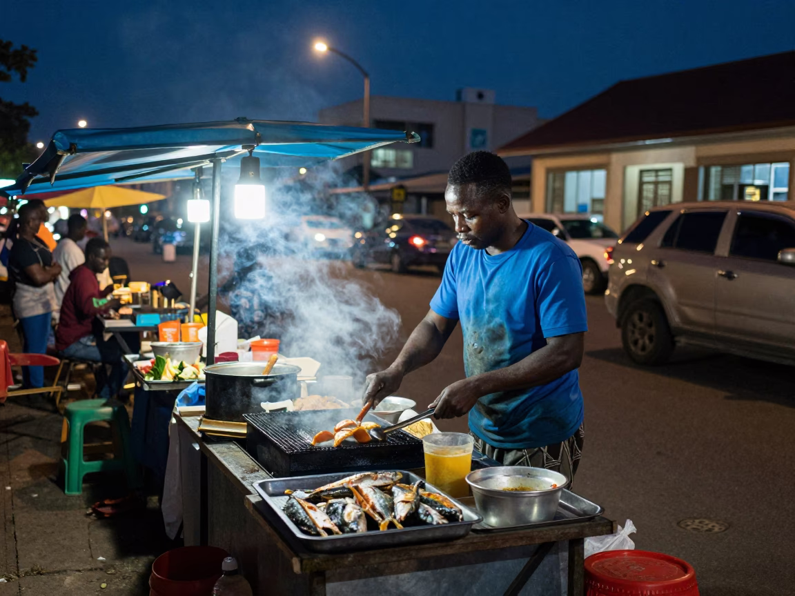 Grilling Fish in Durban in in Durban, South Africa