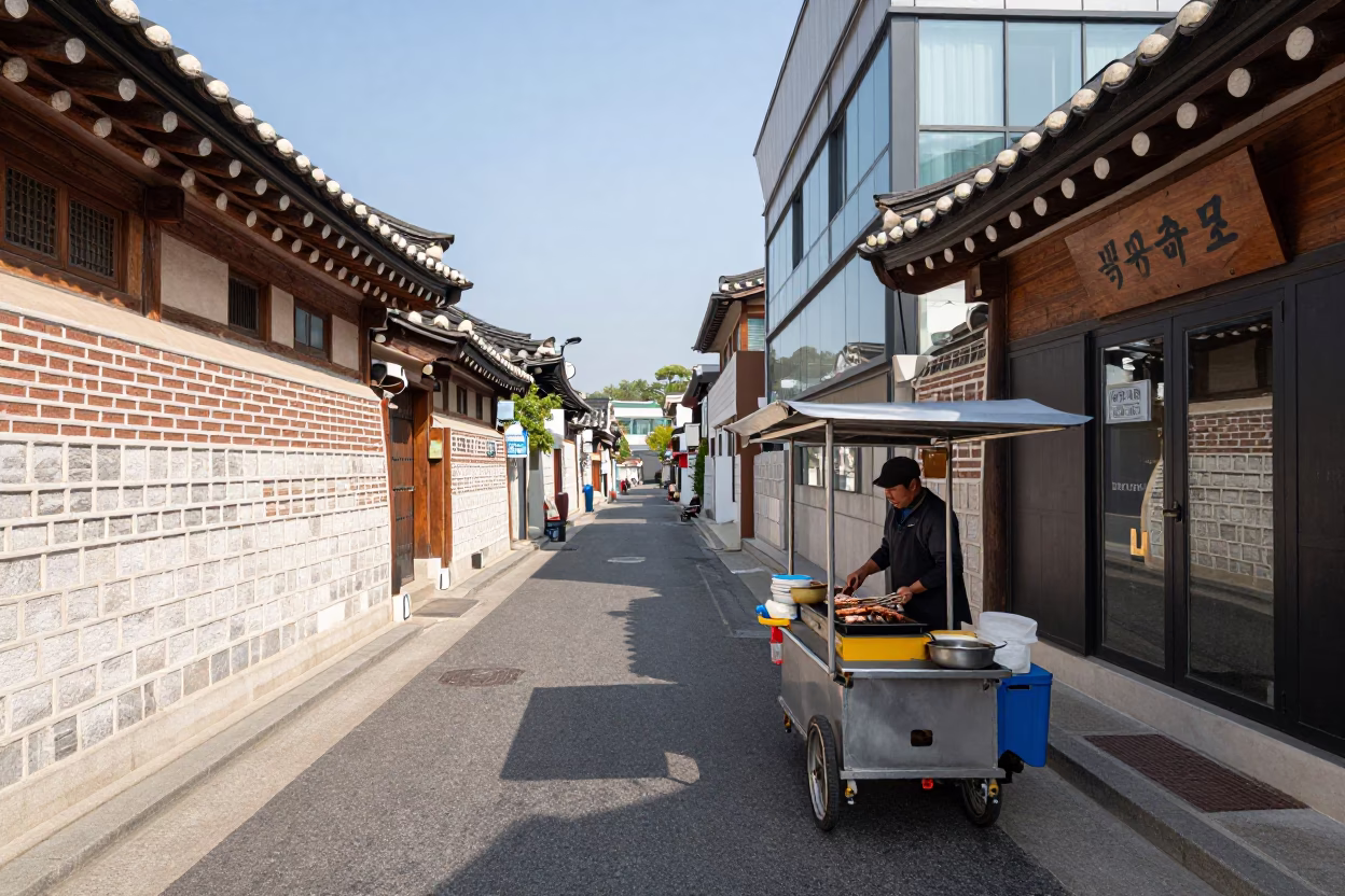Grilling Meat in Seoul in in Seoul, South Korea