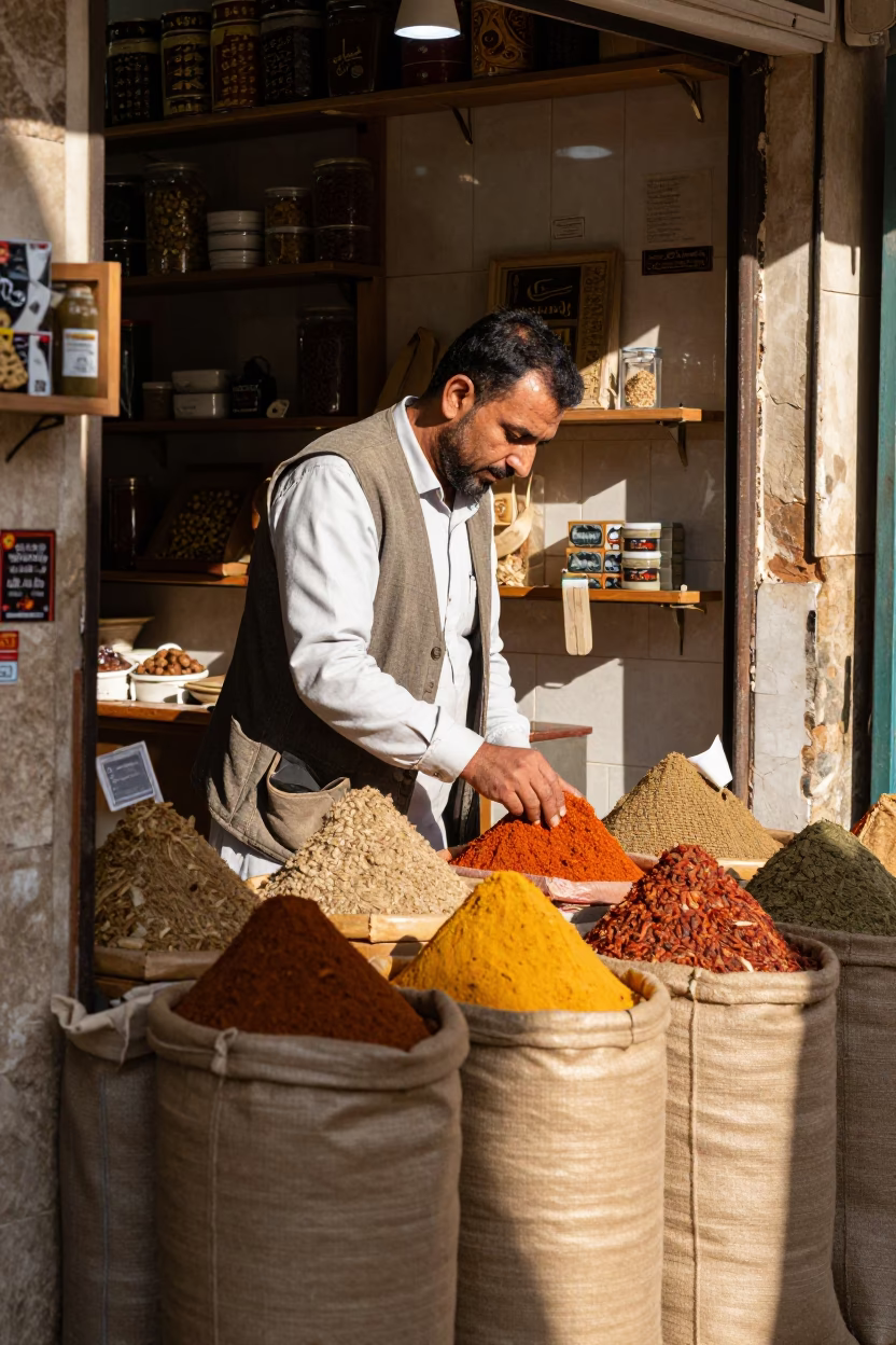 Grinding Spices in Alexandria in in Alexandria, Egypt