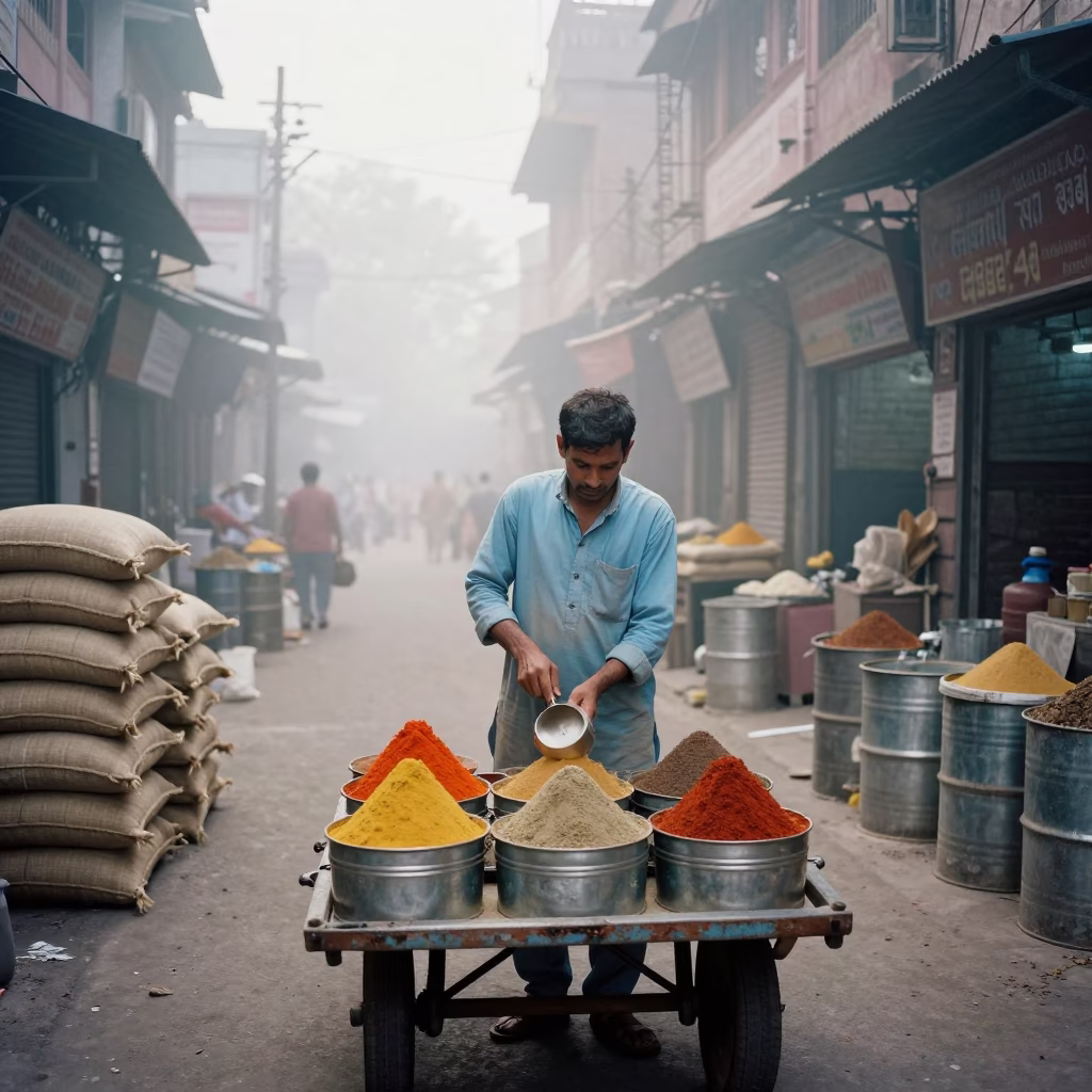 Grinding Spices in Delhi in in Delhi, India