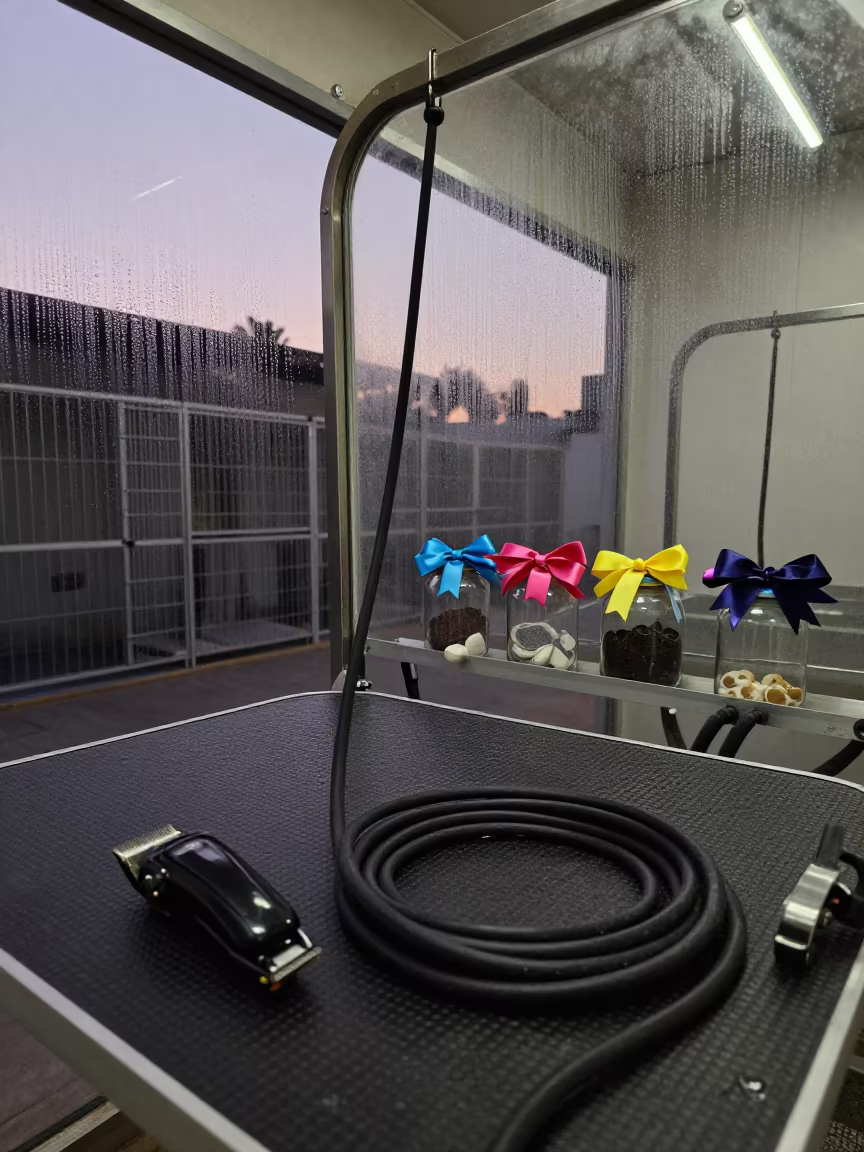 Grooming Bay Tools at Twilight in Khartoum in inside a grooming bay in Khartoum