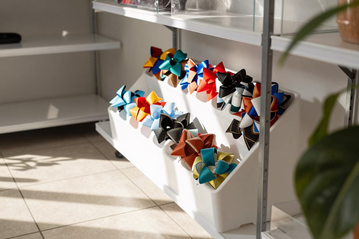 Grooming Bow Organizer in Maracaibo Pet Shop Aisle in inside a pet store aisle in Maracaibo