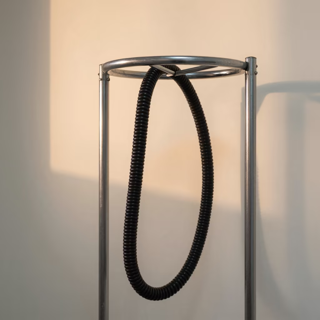 Grooming Dryer Hose Rack at Dawn in Torreón in inside an adoption room in Torreón