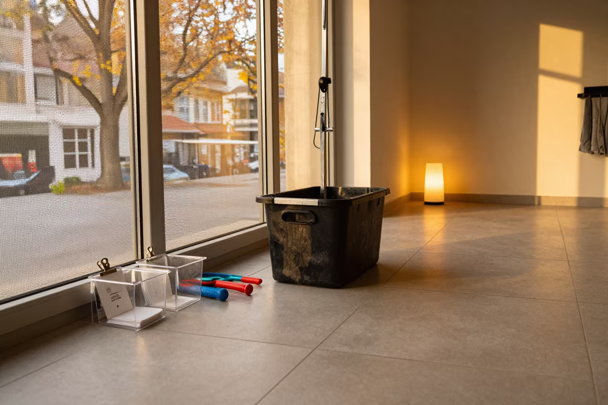 Grooming Loop Snap Bin in Zurich Kennel in in a boarding kennel corridor near Zurich