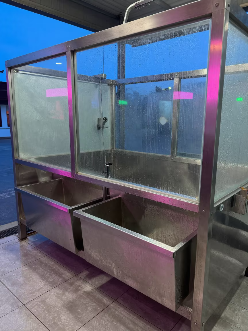 Grooming Muzzle Drawer at Dog Wash Bhopal Evening in at a self-serve dog wash station in Bhopal