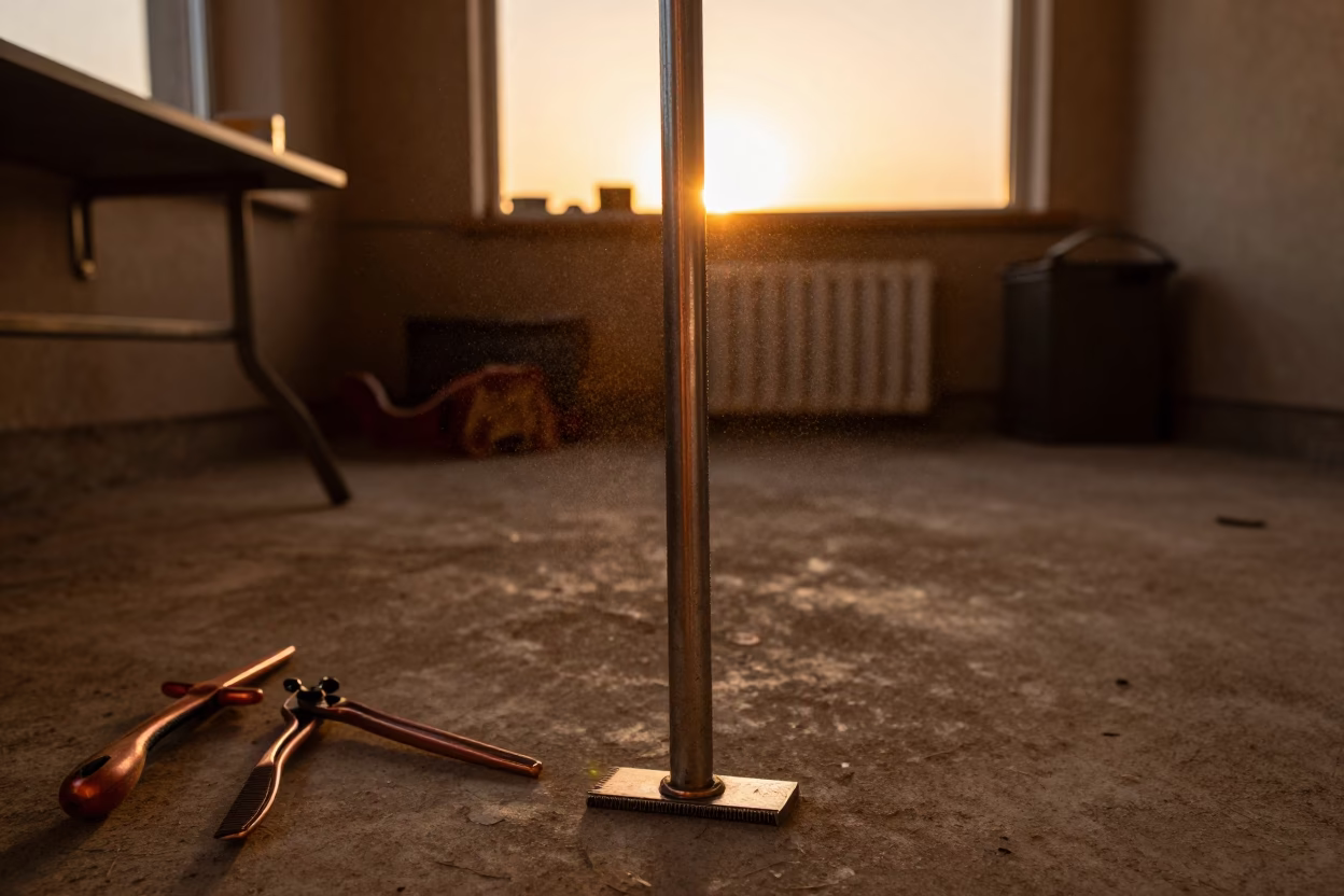 Grooming Rail Before Dusk in Shymkent Bay in inside a grooming bay in Shymkent