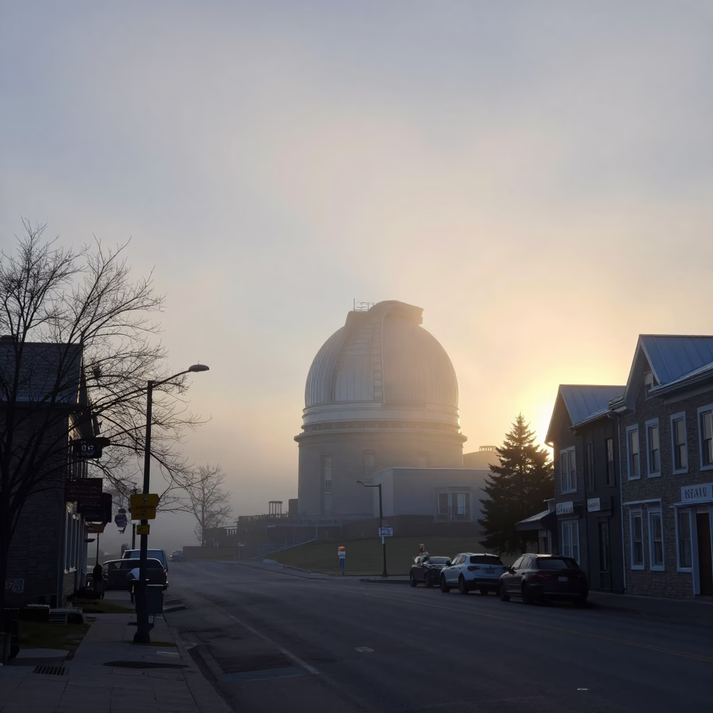 Ground Fog at The Early Morning Light in Quebec City in in Quebec City, Quebec, Canada