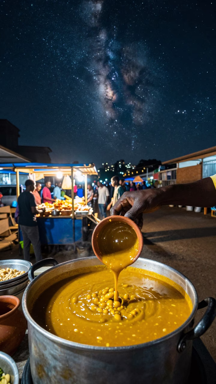 Groundnut Soup at The Deepest Night Sky Light in Nairobi in in Nairobi, Kenya
