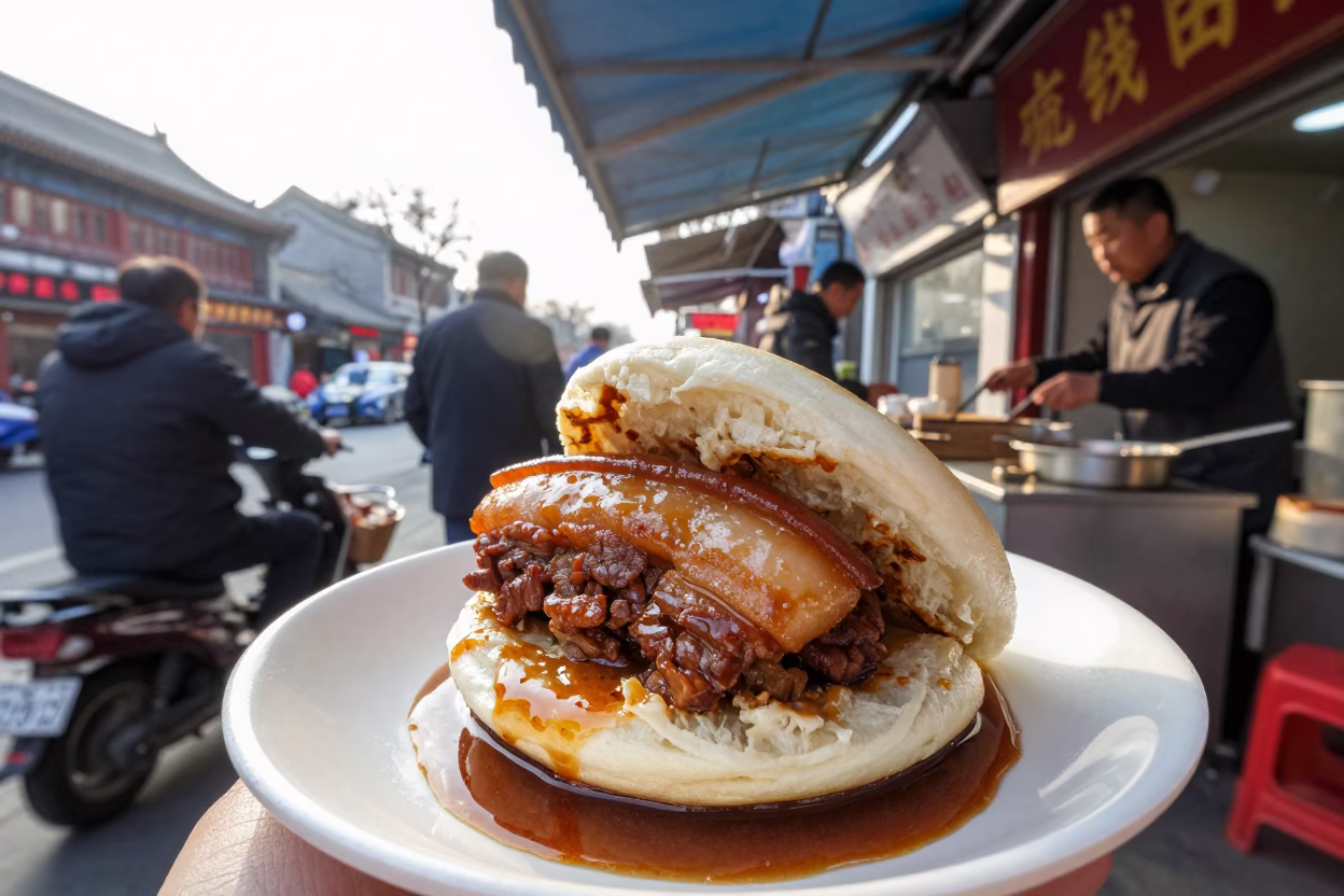 Gua Bao in Beijing at The Late Morning Light in in Beijing, China