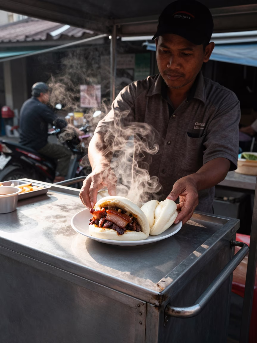 Gua Bao in Yogyakarta at The Early Afternoon Light in in Yogyakarta, Indonesia