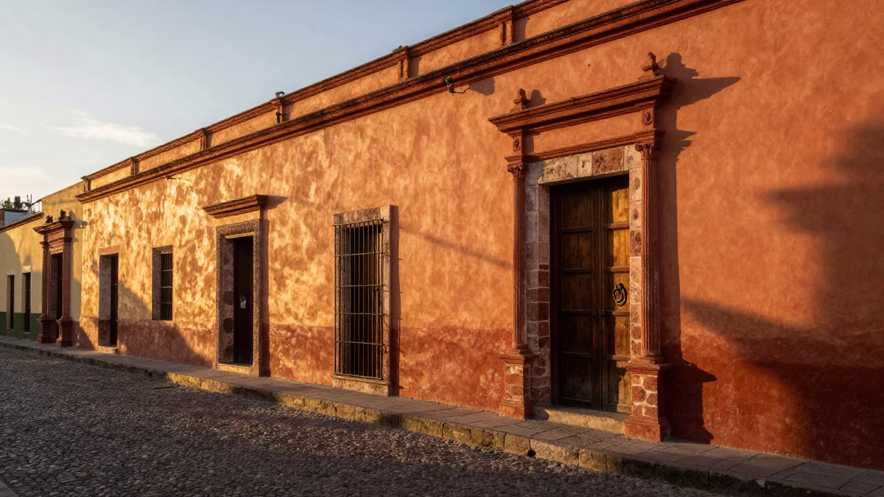 Guadalajara Mexico Evening Street Scene with Traditional Architecture and Local Life in in Guadalajara, Mexico