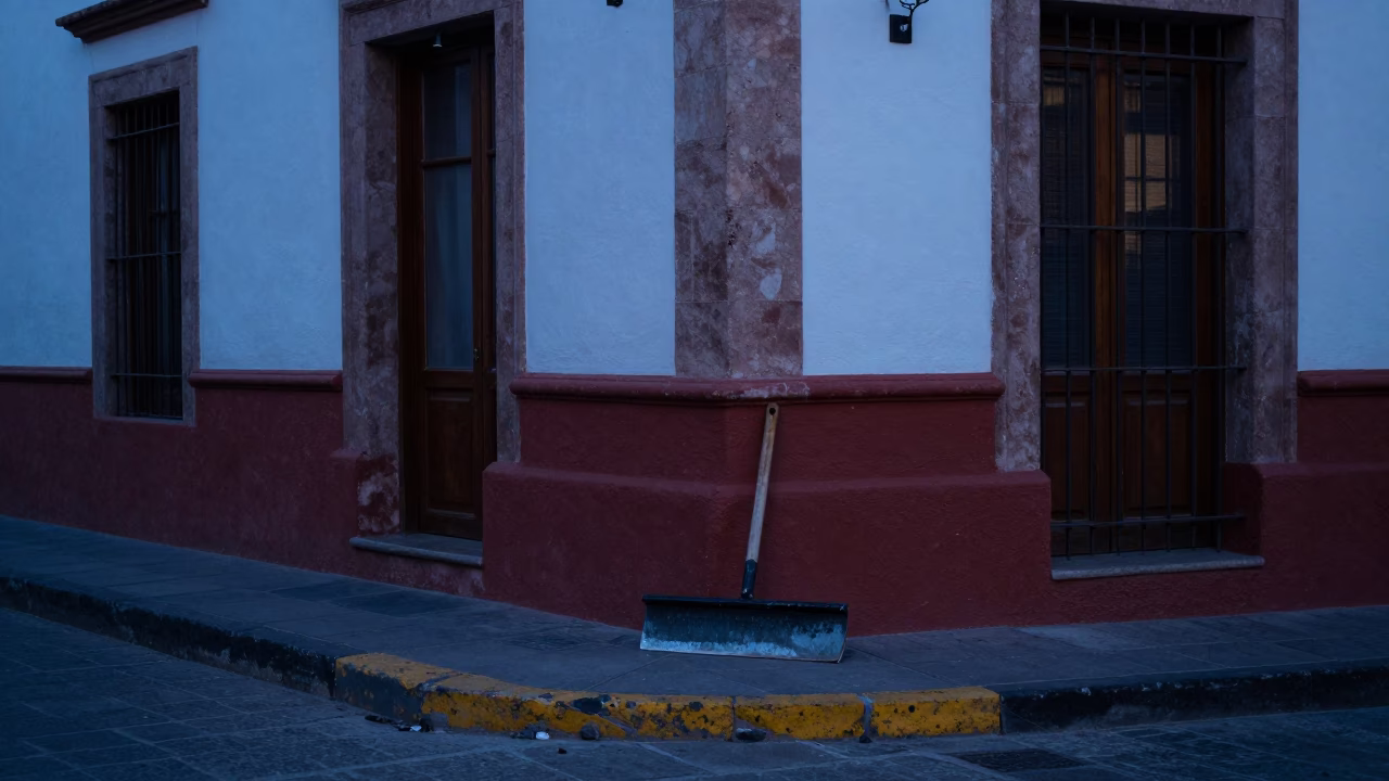 Guadalajara Street Corner at The Still Hours Before Dawn Light in in Guadalajara, Mexico