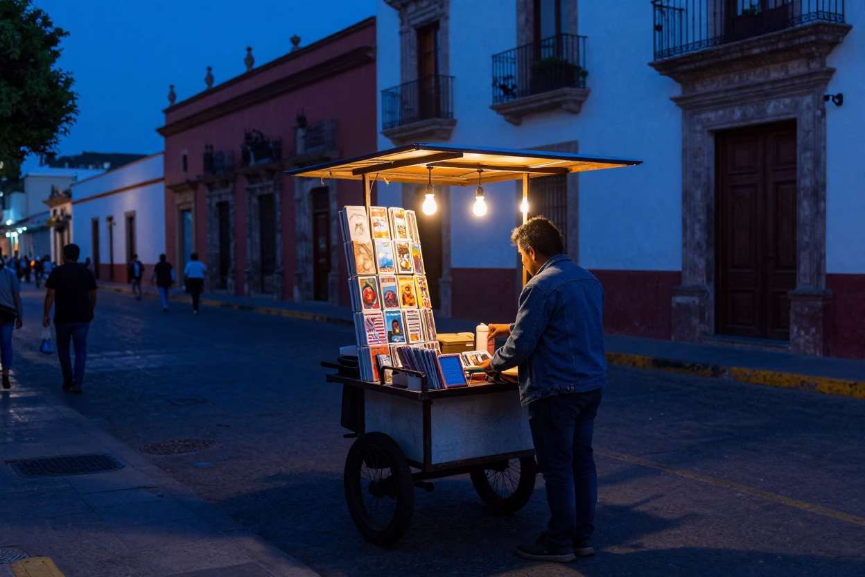 Guadalajara Street Scene at Blue Hour in in Guadalajara, Mexico