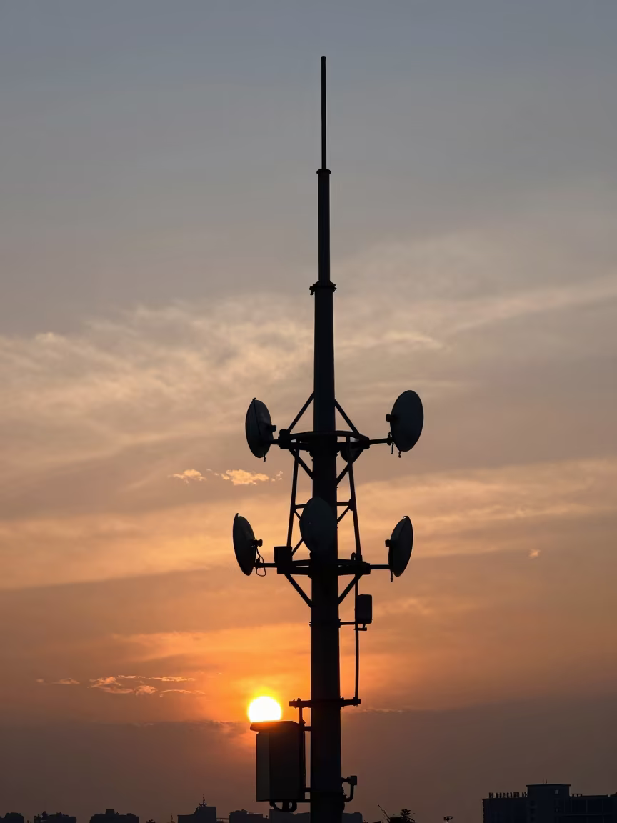 Guangzhou Weather Antenna Sunset Silhouette in in Guangzhou