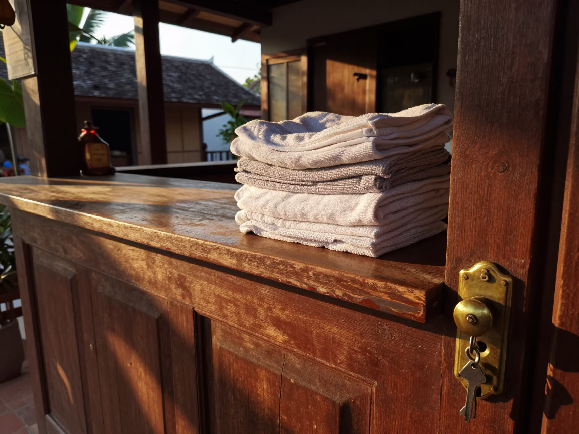 Guesthouse Counter in Luang Prabang in in Luang Prabang, Laos
