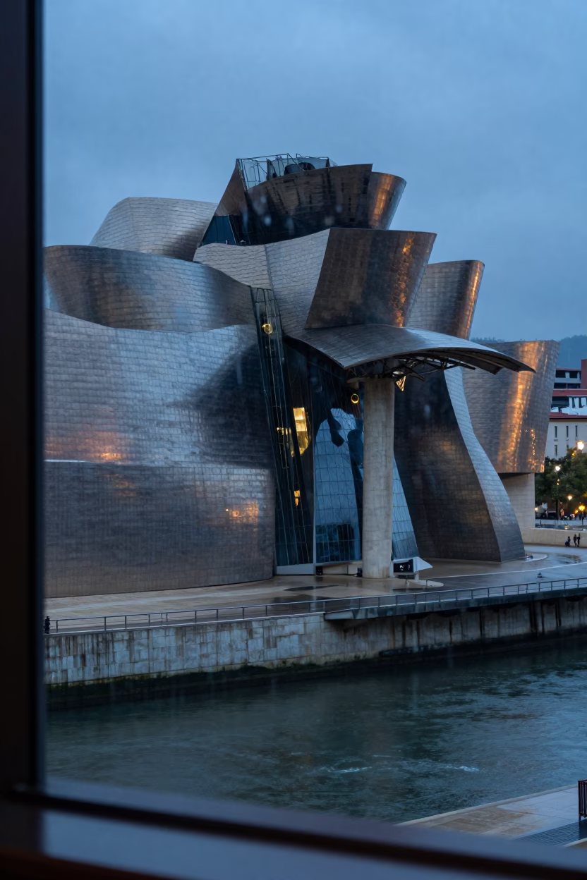 Guggenheim Museum From Plaza Del Museo in Bilbao in in Bilbao, Spain