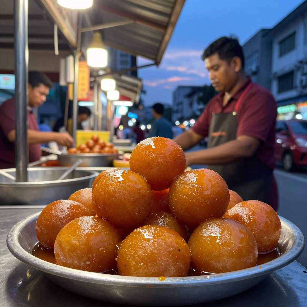 Gulab Jamun in Kuala Lumpur at Blue Hour in in Kuala Lumpur, Malaysia